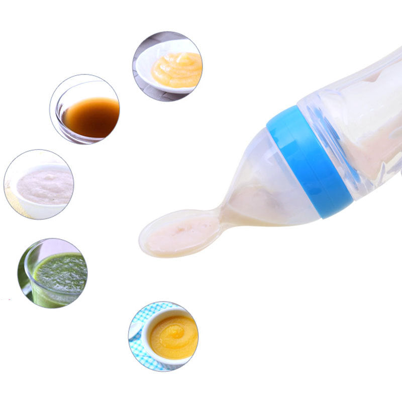 Silicone Squeeze Feeding Spoon Milk Bottle - Little Haven
