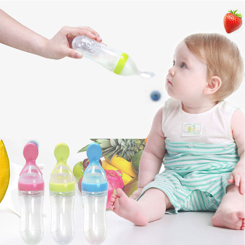 Silicone Squeeze Feeding Spoon Milk Bottle - Little Haven