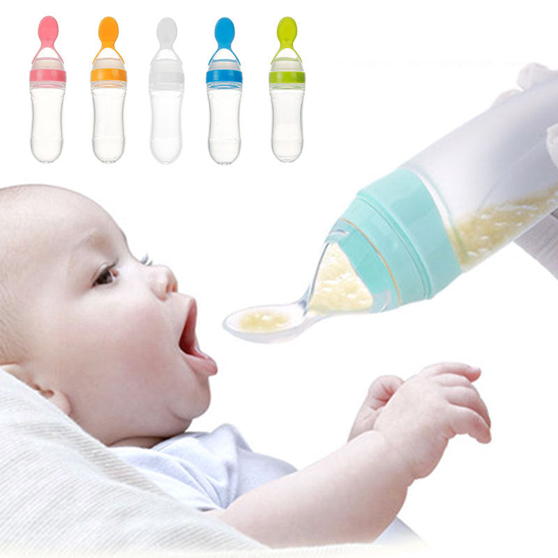 Silicone Squeeze Feeding Spoon Milk Bottle - Little Haven