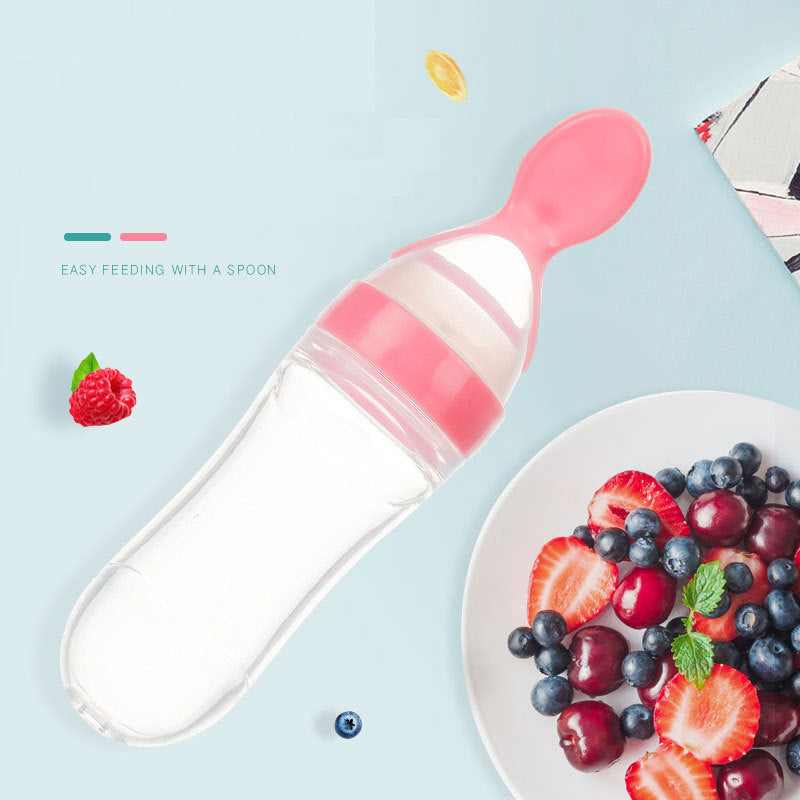 Silicone Squeeze Feeding Spoon Milk Bottle - Little Haven