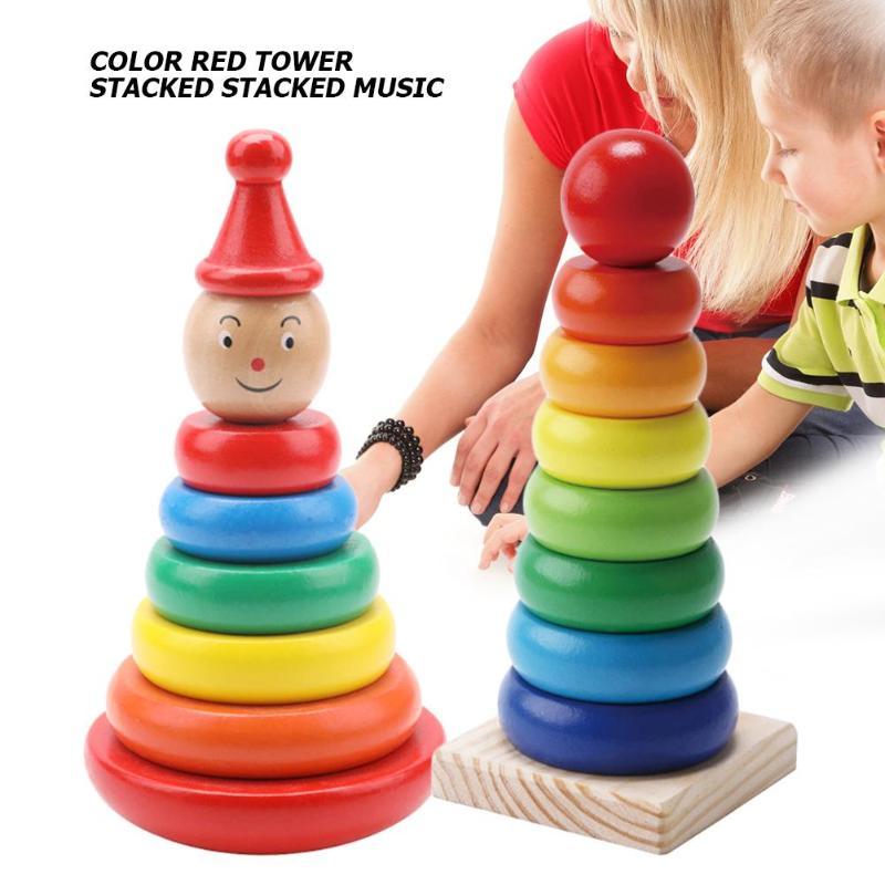 Wooden Rainbow Stacking Tower – Early Education Toy for Babies - Little Haven