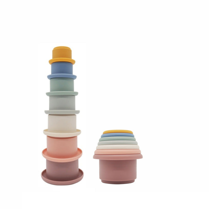 Baby Stacked Cup Stacking Interactive Jenga Children Silicone Infant Educational Toys - Little Haven