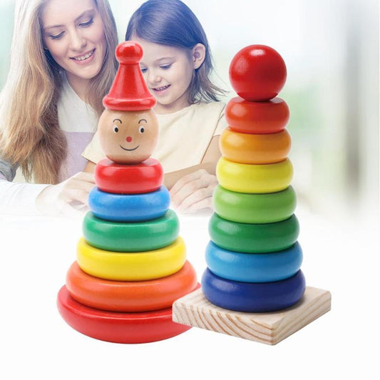 Wooden Rainbow Stacking Tower – Early Education Toy for Babies - Little Haven