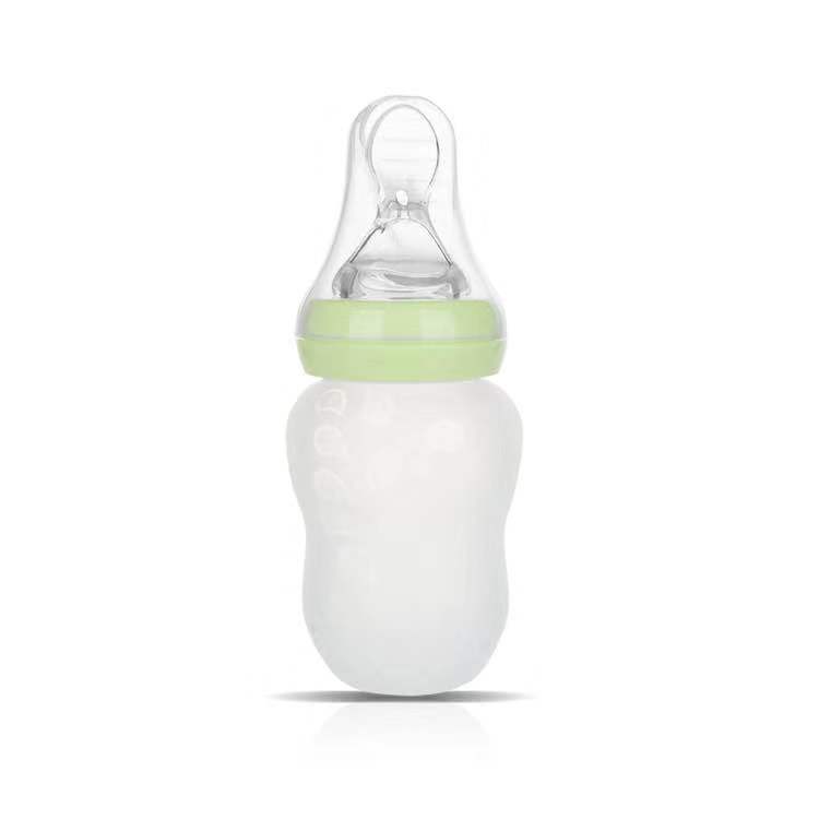Wide Caliber 180mL Silicone Spoon Feeding Bottle – Safe & Easy Baby Feeding - Little Haven