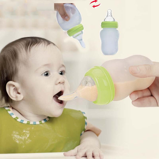 Wide Caliber 180mL Silicone Spoon Feeding Bottle – Safe & Easy Baby Feeding - Little Haven