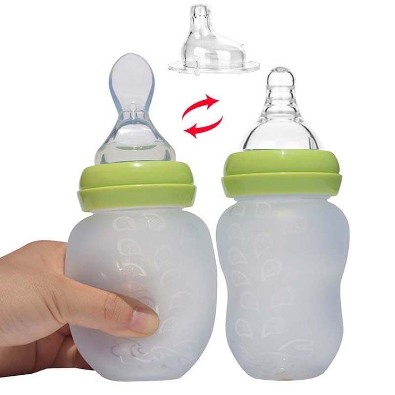 Wide Caliber 180mL Silicone Spoon Feeding Bottle – Safe & Easy Baby Feeding - Little Haven