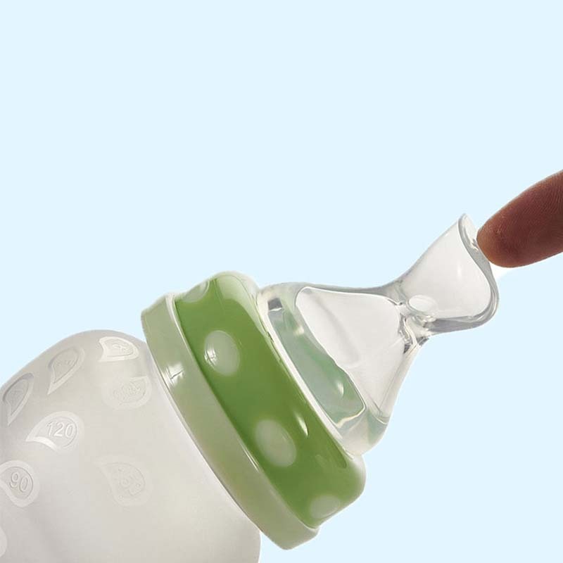 Wide Caliber 180mL Silicone Spoon Feeding Bottle – Safe & Easy Baby Feeding - Little Haven