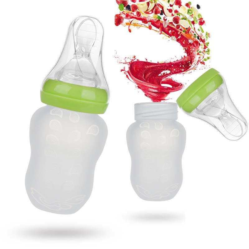 Wide Caliber 180mL Silicone Spoon Feeding Bottle – Safe & Easy Baby Feeding - Little Haven